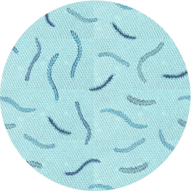 Ahgly Company Tapis Rond Lavable en Machine Intérieur Transitionnel Bleu Diamant Bleu, 4 Pieds Rond