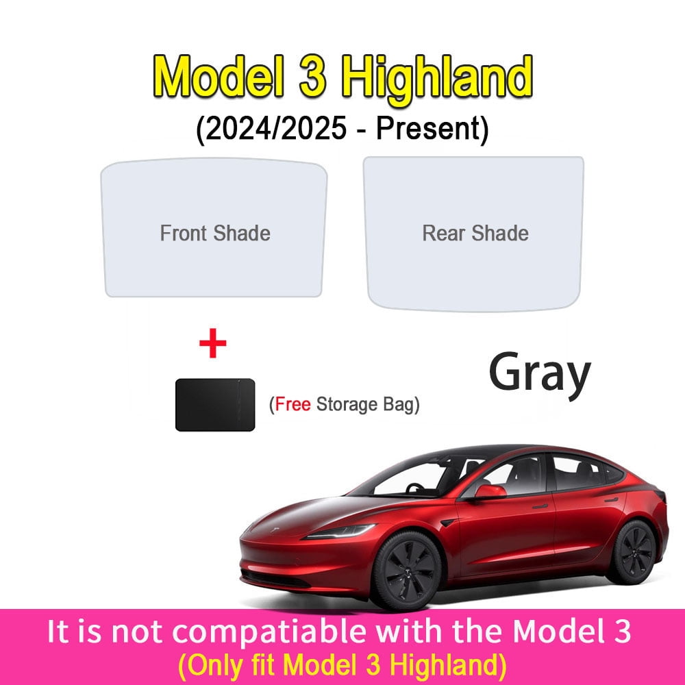Sun Shades For Tesla Model Y Juniper LAUNCH Model 3 Highland 2025 2026 Ice Cloth Buckle Sun Glass Front Rear Sunroof Skylight
