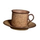 thumbnail image 5 of Taza de café expreso con platillo, juego de tazas de café, Taza de leche rústica, Taza de cerámica para bebidas calientes o frías, café con leche, Marrón, 5 of 8