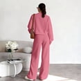 thumbnail image 4 of OIOLOYJM 2 Piece Womens Sweatsuit Tracksuit Casual Oversized Loose Fit Drawstring Lightweight Athletic Fashion Cozy Soft Loungewear Pink L, 4 of 5
