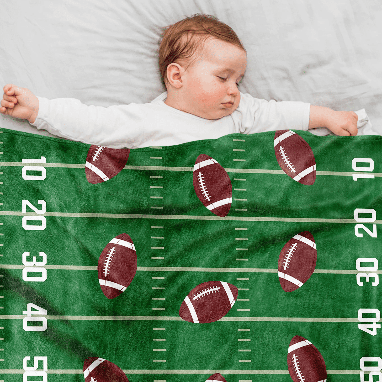 Football Fleece Throw Blanket Baby Blankets for Boys and Girls Sports Theme Sherpa Blanket for Kids Boys Girls Rugby Game Plush Blanket Ball Games Competition Fuzzy Blanket for Sofa Bed Couch 40 x50