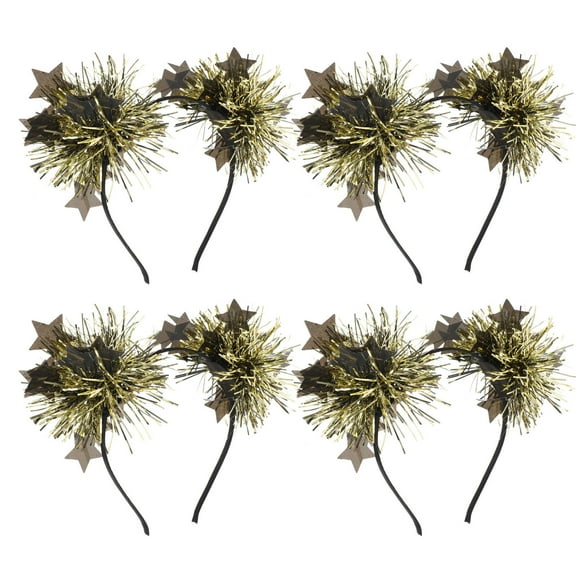 LOLIPPYY 4-Pack Golden Star Headbands for Festival and Party, Elegant Lightweight Hair Accessories for Women and Girls