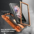 thumbnail image 2 of Feishell Rugged Case for Samsung Galaxy Z Fold3,Bulit-in Screen Protector & Kickstand,Heavy Duty Shockproof Hybrid TPU+PC Hinge Protection Armor Protective Phone Case with S Pen Holder,Orange, 2 of 11