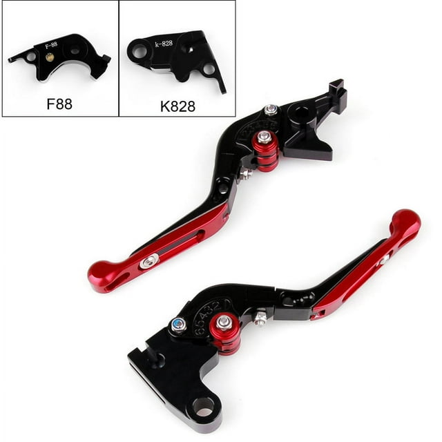 Leviers d'Embrayage de Frein Extensibles Réglables pour Kawasaki ZX10R 6R Z1000 Red