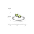 thumbnail image 2 of Twin Heart 1/2 Carat (Ctw) Peridot Ring in Sterling Silver, 2 of 5