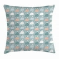 thumbnail image 1 of Whale Throw Pillow Cushion Cover, Colorful Sea Mammals Giant Fish Swimming in the Ocean with Seagulls Cartoon Design, Decorative Square Accent Pillow Case, 16 X 16 Inches, Multicolor, by Ambesonne, 1 of 2