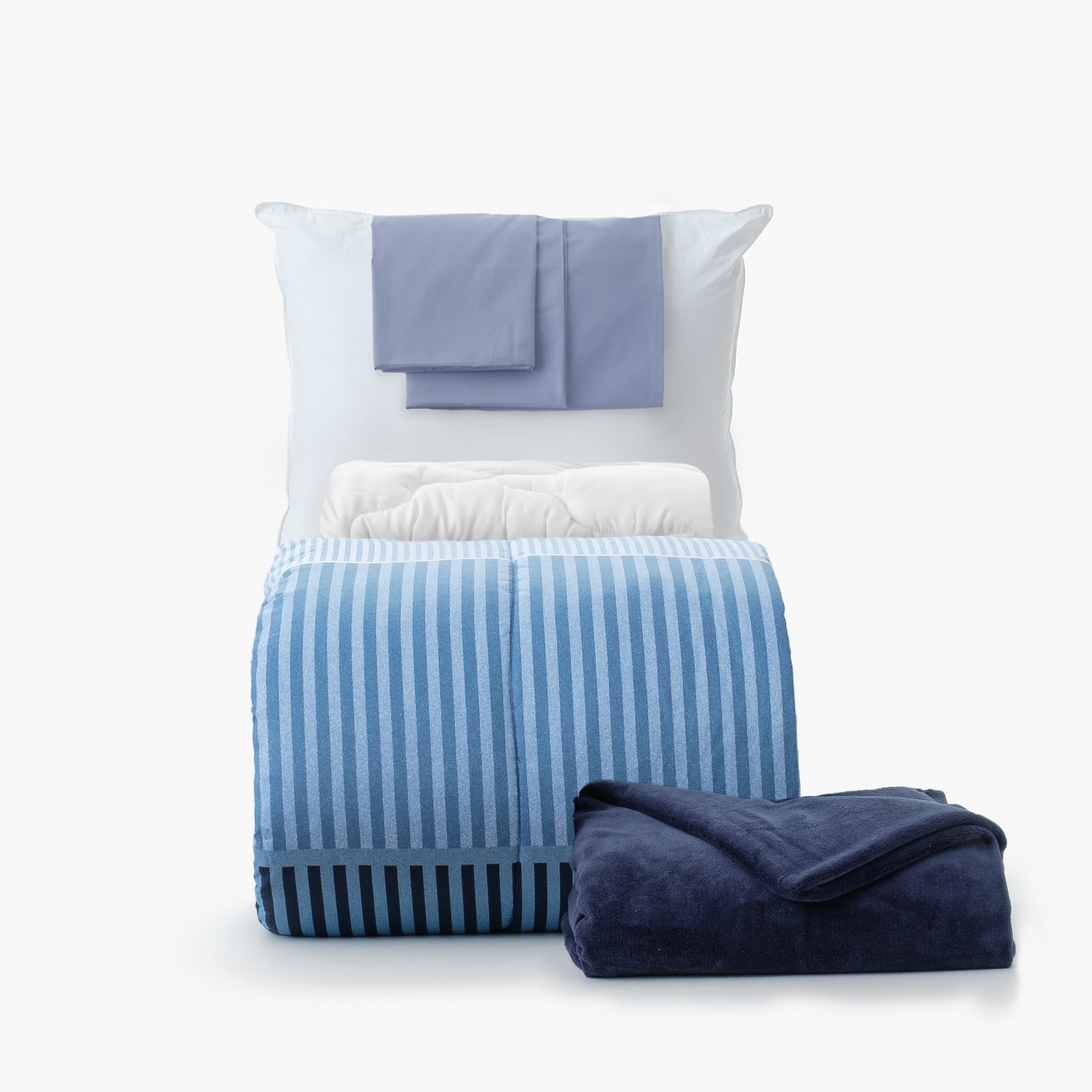 Dawn 7Piece College Dorm Bedding Bundle in Preston Navy, Twin XL