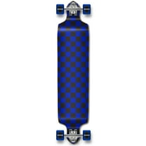 Yocaher Drop Down Longboard complete Cruiser 41.25" x 10" w/Premium Black grip tape, heavy duty Aluminum Alloy truck, 71mm longboard Wheels, and ABEC-9 Bearings - Checkered Blue