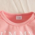 thumbnail image 6 of Infant Baby Girl Winter Clothes Set Cute Letter Printed Long Sleeve Ruffle Romper Flower Print Pants and Bow Headband 3-Piece Set 0 3 6 9 12 18 Months, 6 of 7