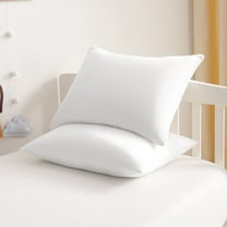 Satin Super Soft Toddler Pillowcases with Hidden Zipper Closure, Luxury and Silky Travel Pillow Covers, 13" x 18", White, 2 Pack