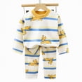 thumbnail image 5 of HCNTES Toddler Boy 2-piece Pajamas Sleepwear Pjs for Baby All-Weather Loungewear Outfits Set Long SleevePullover Tops and Pants Set for Kids(A01-Yellow,7-8 Years), 5 of 5