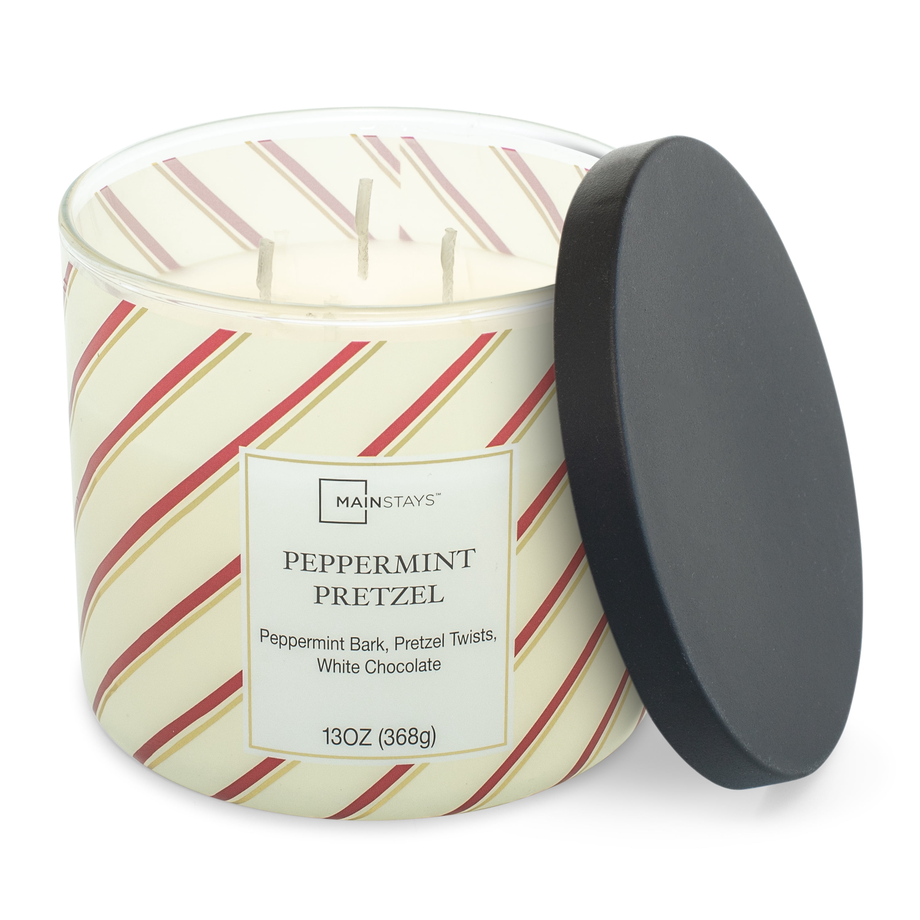 Mainstays Scented 3-Wick Jar Candle, Peppermint Pretzel, 13 oz.