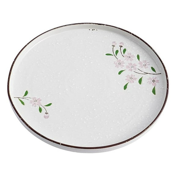 Dinner Plates Ceramic Plate Set - 10" Large Serving Plate Sets - Flat Round Big Porcelain Plates for Kitchen (12Pack, Pink Sakura)