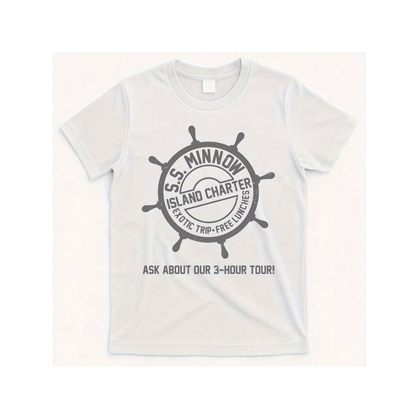 SS Minnow island Charter exotic Trip Free Lunches Graphic T-Shirt - Retro Nautical Design, unisex Cotton Tee with Round Neck & Short Sleeves, Machine Washable Casual Top for Men & Women, Perf