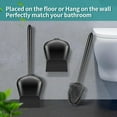 thumbnail image 3 of AYAOQIANG 2 Pack Toilet Brush with Ventilated Drying Holder, Silicone Toilet Bowl Brush Bathroom Cleaning Bowl Brush Kit Sturdy Cleaning Toilet Brush Black, 3 of 7
