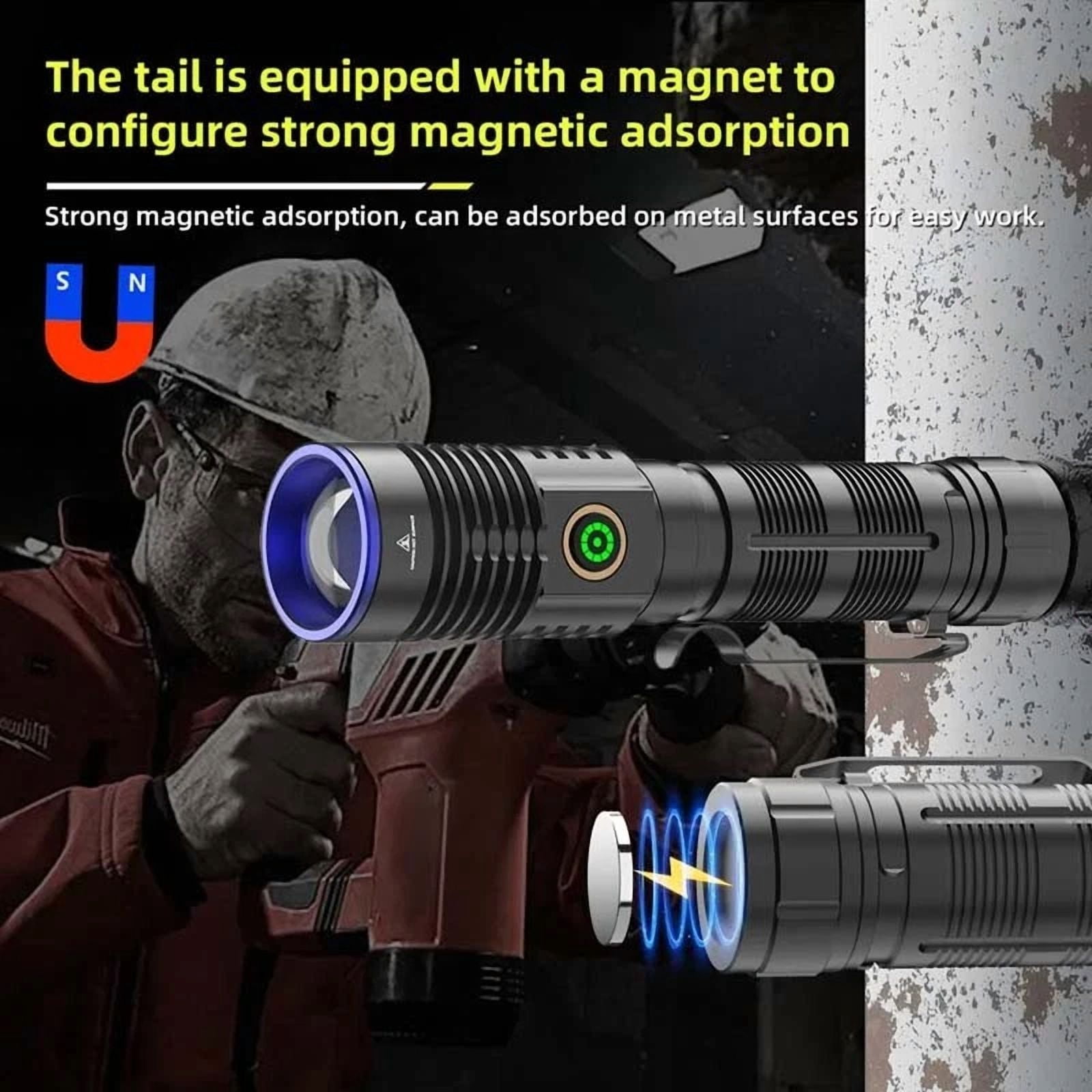 50000000 Lumens Super Bright LED Tactical Flashlight Rechargeable LED Work Light