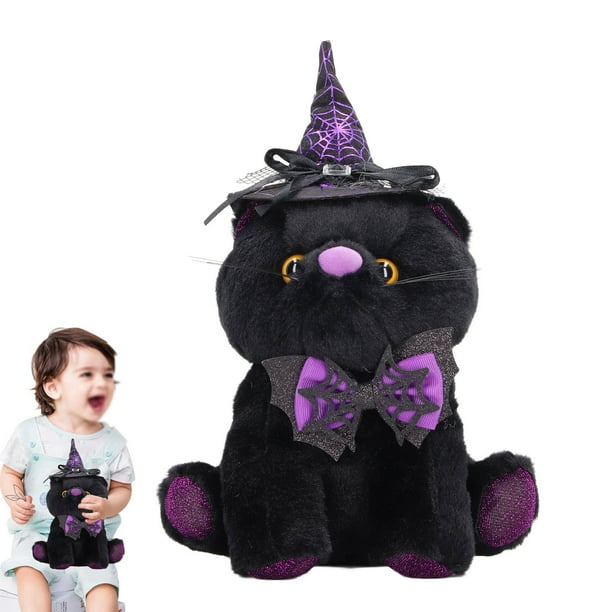 Decoración de muñecas de animales de peluche, delicada muñeca halloween gato linda para festival de festival