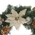 thumbnail image 2 of Holiday Time PL 20 in Plastic Gold Poinsettia Wreath Home Decor, 2 of 5