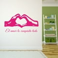 thumbnail image 3 of Spanish Wall Decals for Family Living Room - El amor lo conquista todo Power Of Love Quote in Spanish Home Wall Sticker - Size: 30 In x 18 In, 3 of 5