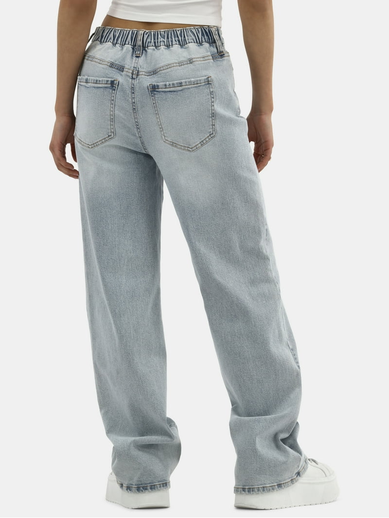 No Boundaries High Rise Baggy Wide Leg Jeans, 32'' Inseam