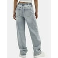 thumbnail image 2 of No Boundaries High Rise Baggy Wide Leg Jeans, 32" Inseam, Women's and Women's Plus Sizes XXS-4X, 2 of 5