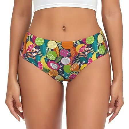 Womens Underwear - Yuzu dragon fruit No Show Seamless Underwear for Women  Soft Comfort Stretch Women s Panties  Hipster Ladies Panties Bikini Underwear Briefs