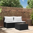 thumbnail image 1 of vidaXL 3 Piece Garden Lounge Set with Cushions Black Poly Rattan, 1 of 5