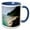 Blue/White, variant on 3drose, Turquoise Water at Ofu Island, Manua Island Group, American Samoa, 11oz Two-tone Blue Mug