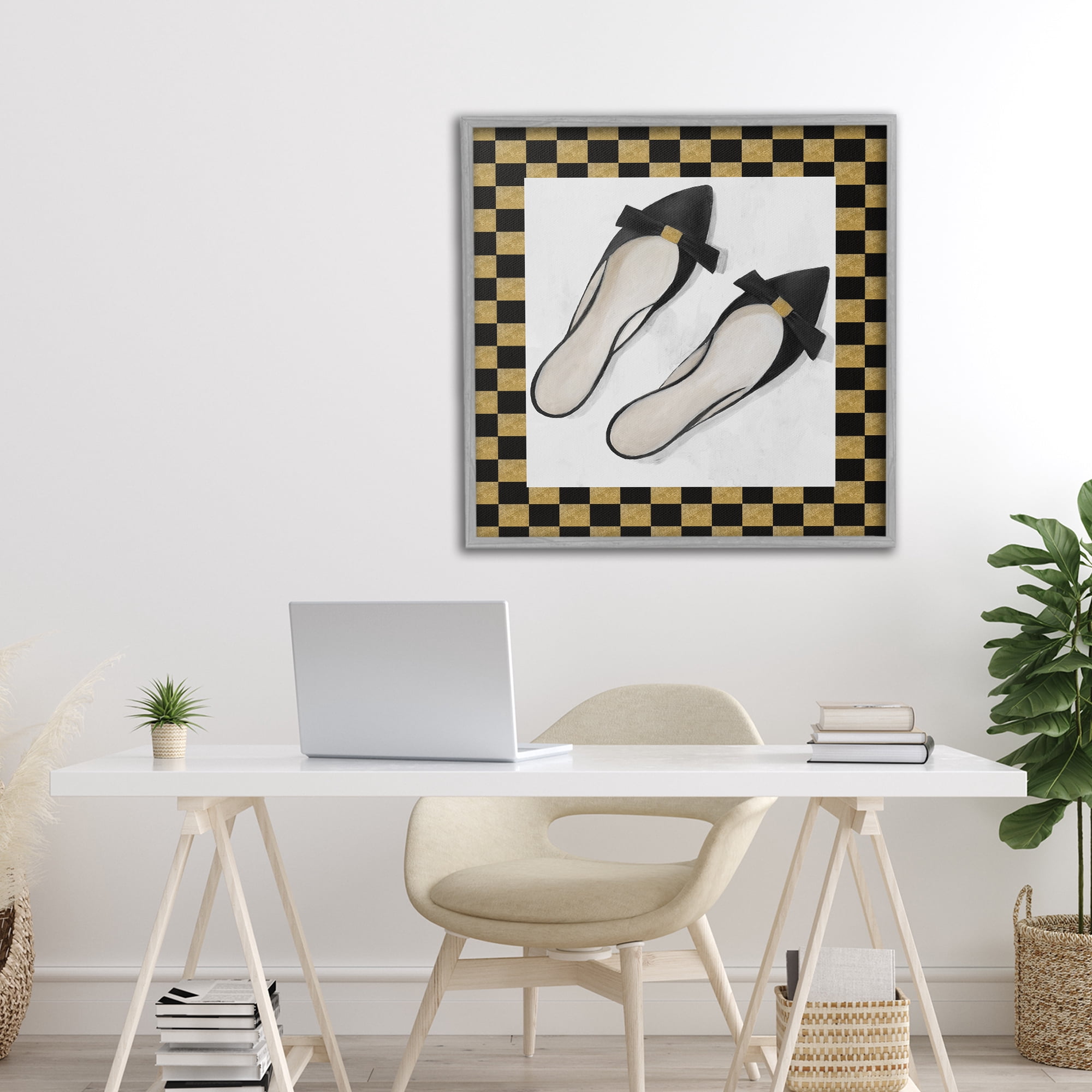 Stupell Industries Sleek Black Sliders Gray Framed Giclee Art, design by Lorenzo Collective