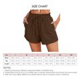 thumbnail image 5 of Pantalones cortos con volantes de verano para mujer, cintura elástica, cordón ajustable, dobladillo enrollado, color puro, café, talla S, 5 of 5