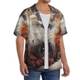 thumbnail image 4 of Honeii 's Romantic Flower Fox Couple for men's short-sleeved button-up collared shirt featuring a pocket, perfect for beach vacations, and travel adventures., 4 of 5