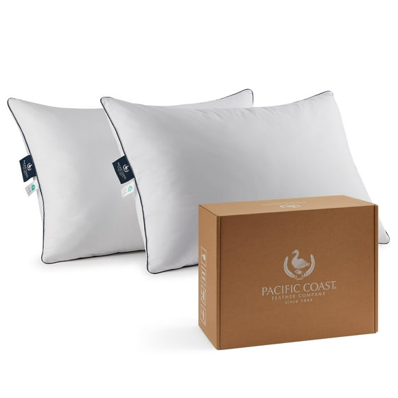 Almohada para cama Pacific Coast de plumas y plumón de ganso, firme, algodón