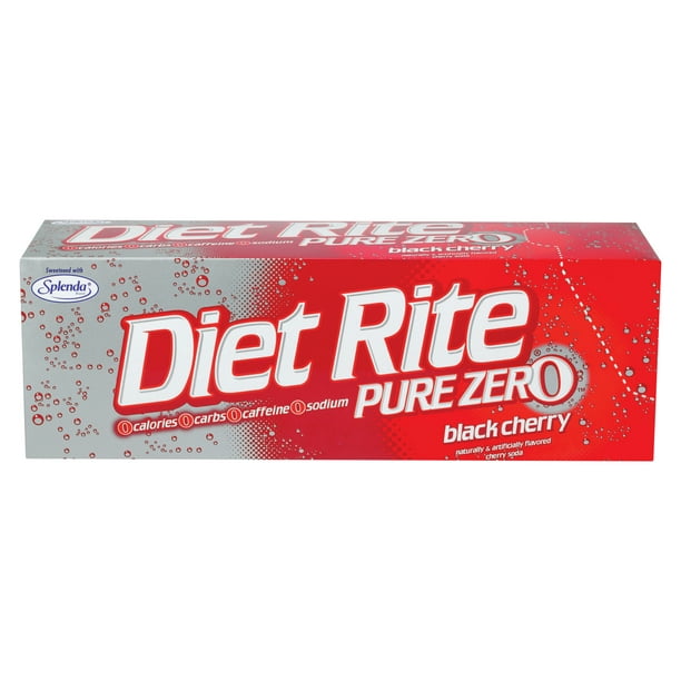 Diet Rite Pure Zero Black Cherry Soda, 12 Fl. Oz., 12 Count