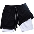thumbnail image 4 of Men's 2-in-1 Mesh Workout Shorts, Breathable Running and Basketball Style, 4 of 4