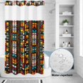 thumbnail image 4 of No Hook Shower Curtain with Built-in Rings - Abstract Retro Boho Washable Waterproof Fabric Bathroom Curtains for Hotel,Rentals, Stall 36 X 72 Inch , Southwestern Pattern Yellow Brown, 4 of 9