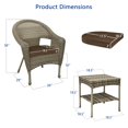 thumbnail image 3 of Jeco Clark 3 Piece Wicker Patio Conversation Set in Gray and Brown, 3 of 9