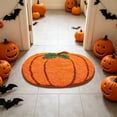 thumbnail image 4 of Pumpkin Shaped Plush Doormat,Fall Non-Slip Absorbent Floor Rug,Holiday Decor Mat for Entryway,Bathroom,Front Door,Halloween Thanksgiving Decor, 4 of 6