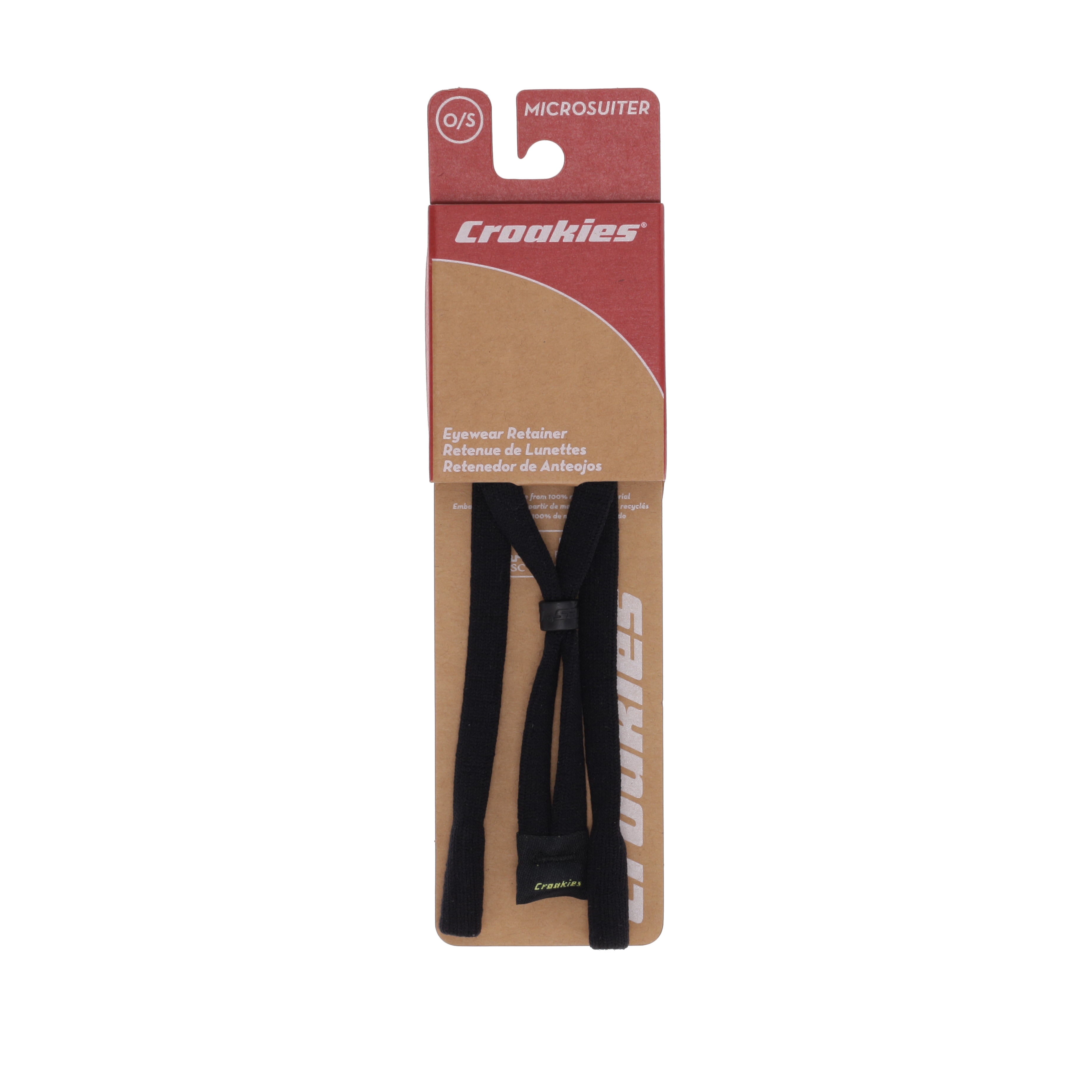 (2 pack) Croakies Black Cotton Microsuiter Eyeglass Retainer, 1 Count