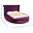 thumbnail image 5 of Meridian Furniture Luxus Purple Velvet Full Bed, 5 of 5