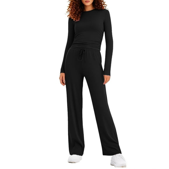 2025 Women's Trousers Suit Women's Fall Two Piece Women Dress Pants Outfits Track Suits Long Snow Pants Womens Bib Overalls Sleeve Crop Tops Tee Dressy Pant Suits for A Wedding