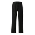thumbnail image 4 of Women's Basic Bottoms Solid Color Loose Pockets Elastic Belt Waist Pants Long Trousers Trousers for Women Dressy Casual, 4 of 5