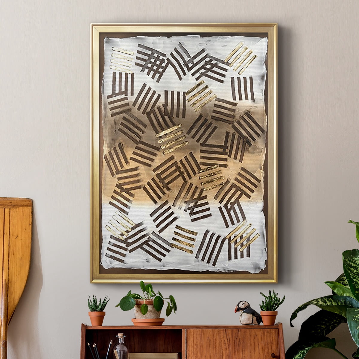 Raffia Palm II Premium Framed Print, in Gold, Black, or Silver - Ready to Hang