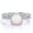White, variant on 2 ct Cushion Cut Real Opal and Moissanite Bridal Ring Set in 18K White Gold over Silver