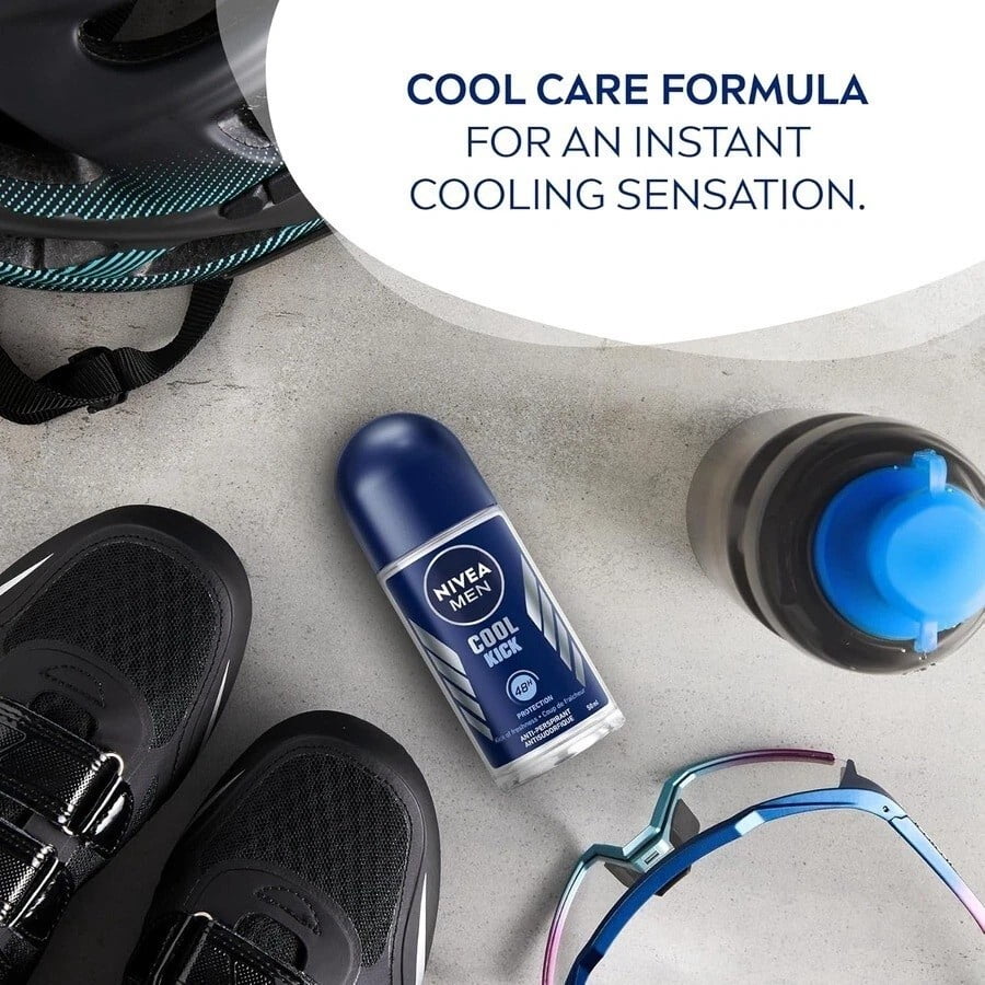 Nivea Men Cool Kick Anti-perspirant Deodorant ROLL-ON, 50 ML  1.7 OZ 12 Pack