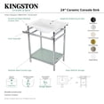 thumbnail image 4 of Kingston Brass VPB24187W10 Sheridan 24" Ceramic Console Sink with Stainless Steel Legs and Glass Shelf (1-Hole), White/Matte Black, 4 of 5