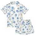 thumbnail image 2 of FORMRS Kids Short Sleeve Top and Pants Pajama Set Unisex Satin 2-Piece Sleepwear, Sizes 5-6Y, Forget Me Not, 2 of 8
