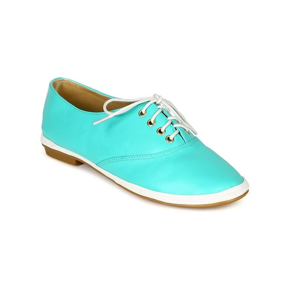 New Women Nature Breeze Laguna Beach Leatherette Two Tone Lace Up Sneaker Flat