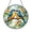 Stained Glass 5.9 Inch, variant on Blue Tit Garden Metal Sign, Stained Glass Style Outdoor Bird Wall Plaque Ornament