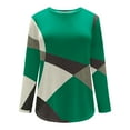 thumbnail image 5 of FAIWAD Women's Long Sleeve Tunic Tops Round Neck Color Block Plus Size Comfy Pullover Tops, 5 of 5