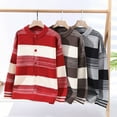 thumbnail image 5 of Men's Sweater Coat Long Sleeve Button Down Crewneck Color Block Knit Cardigan Outerwear Coffee M, 5 of 5
